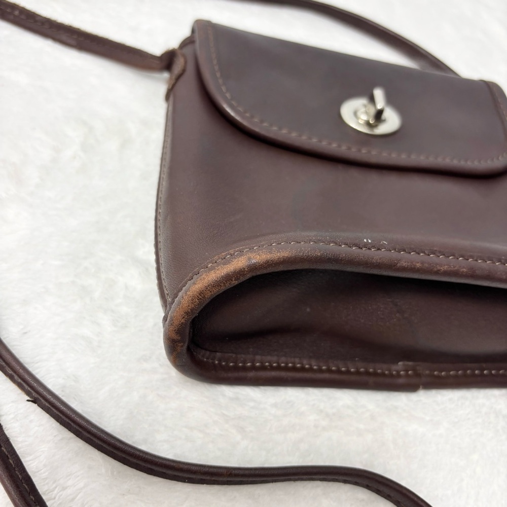 Vintage Coach Tango Leather Bag 1998 Mahogany Nickel Hardware Crossbody - Picture 6 of 10